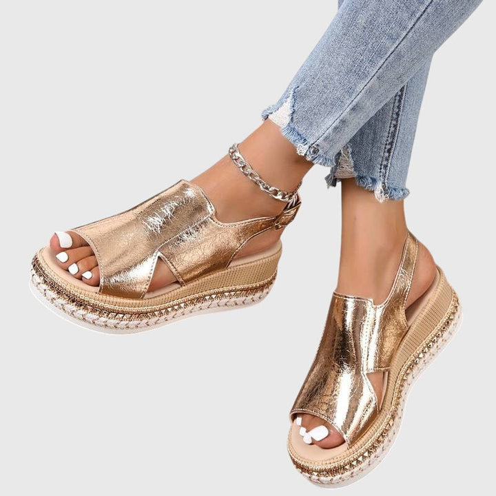 Veronica | Orthopaedic Sandals (Gold)