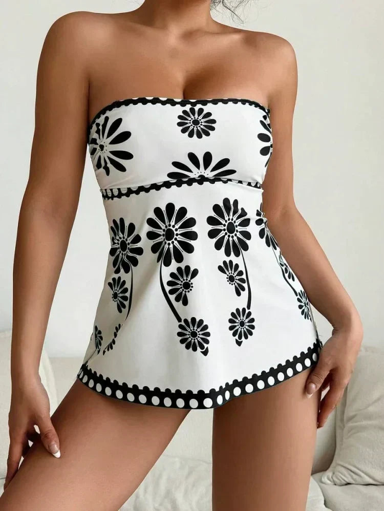 Daisy | Print Tankini Set with Tummy Coverage