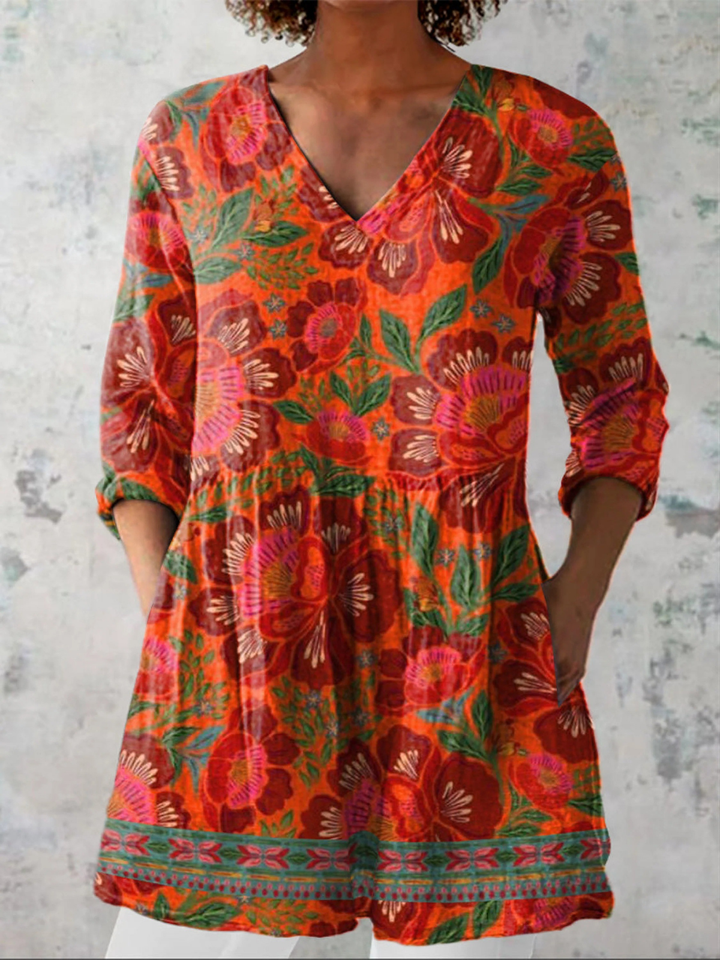 Leslie | Long V-Neck Blouse