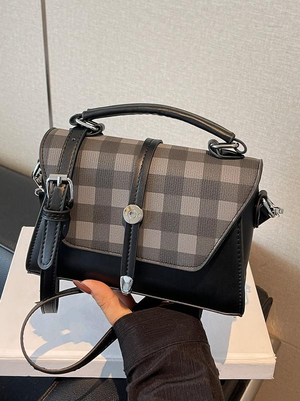 AVANLIE | Trendy Contrast Stitching Small Square Shoulder Bag