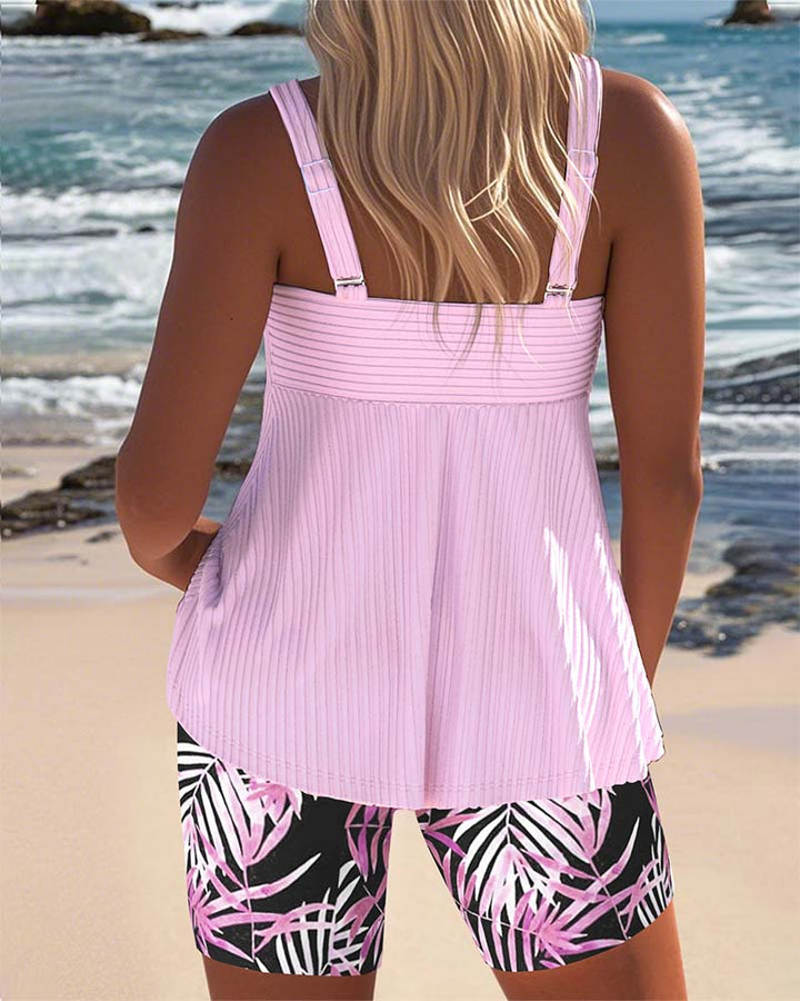 Luna | Striped Tankini Set