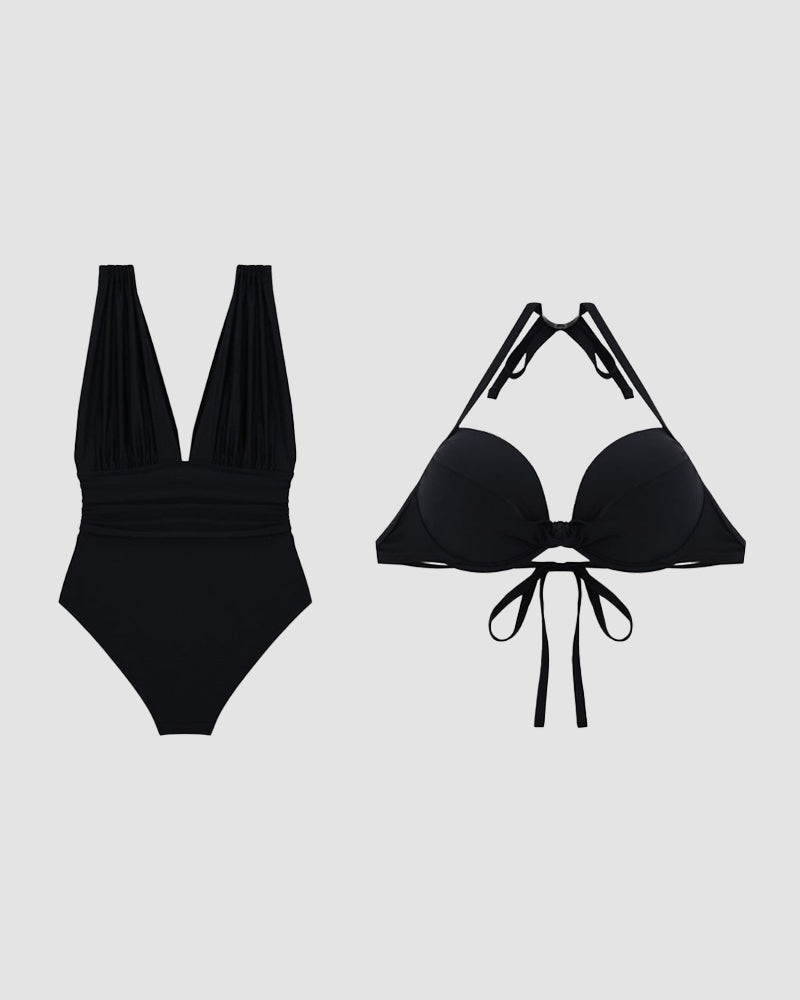 Angela | shaping Swimsuit with Deep V-Neck