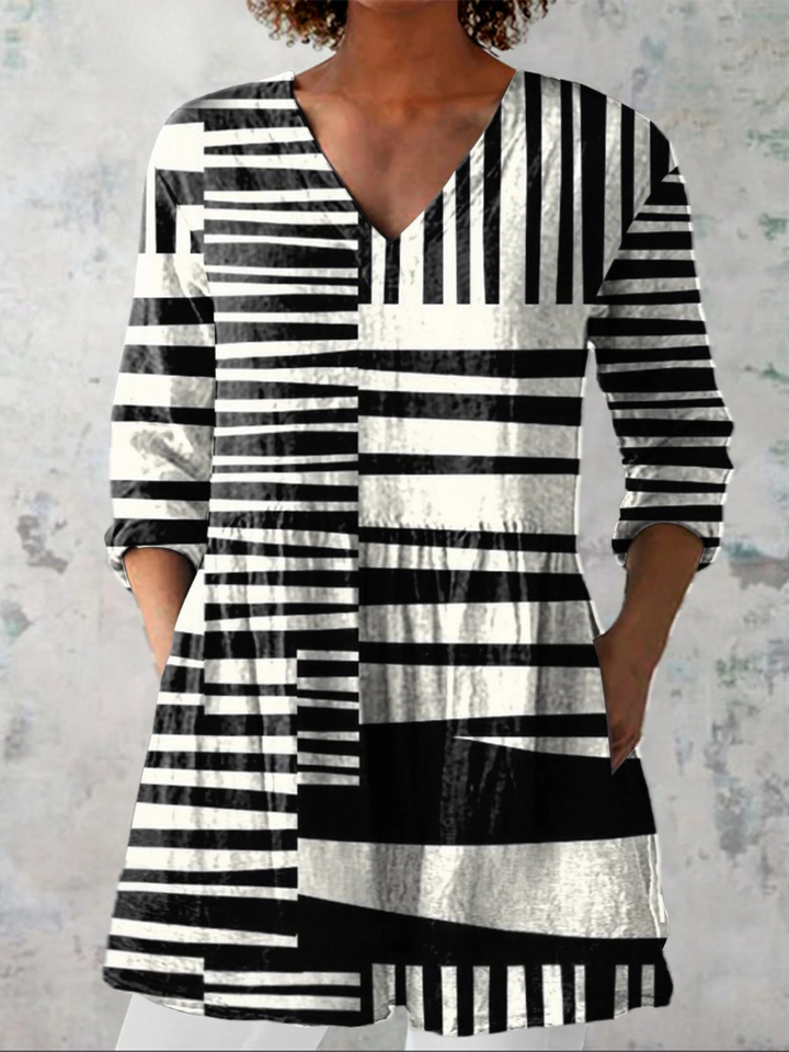 Bethany | Long V-Neck Blouse