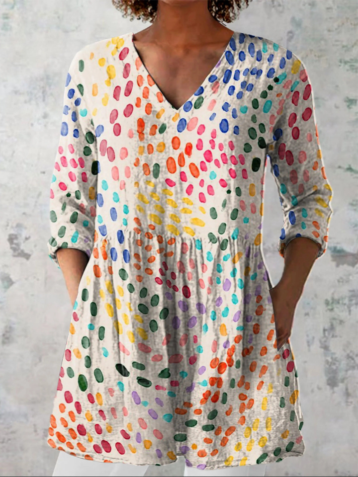 Nathalie | Long V-Neck Blouse&nbsp;