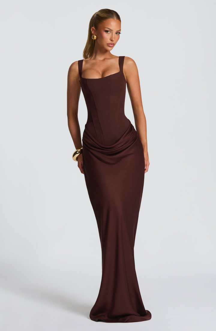 Elena | Sculpted Corset Maxi Dress