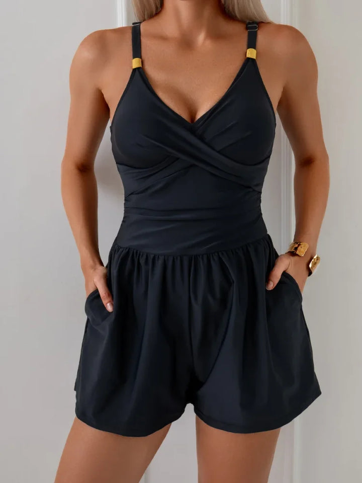 Rosie | Ruched swim jumpsuit with pockets