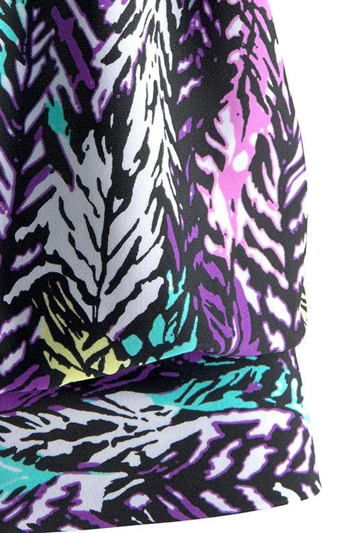 Helena | Feather-Print Tankini Set