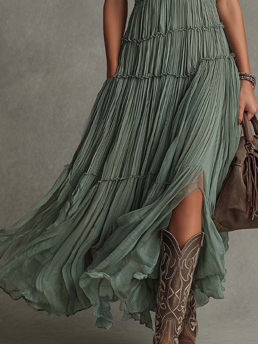 Helen | Pleated Maxi Dress