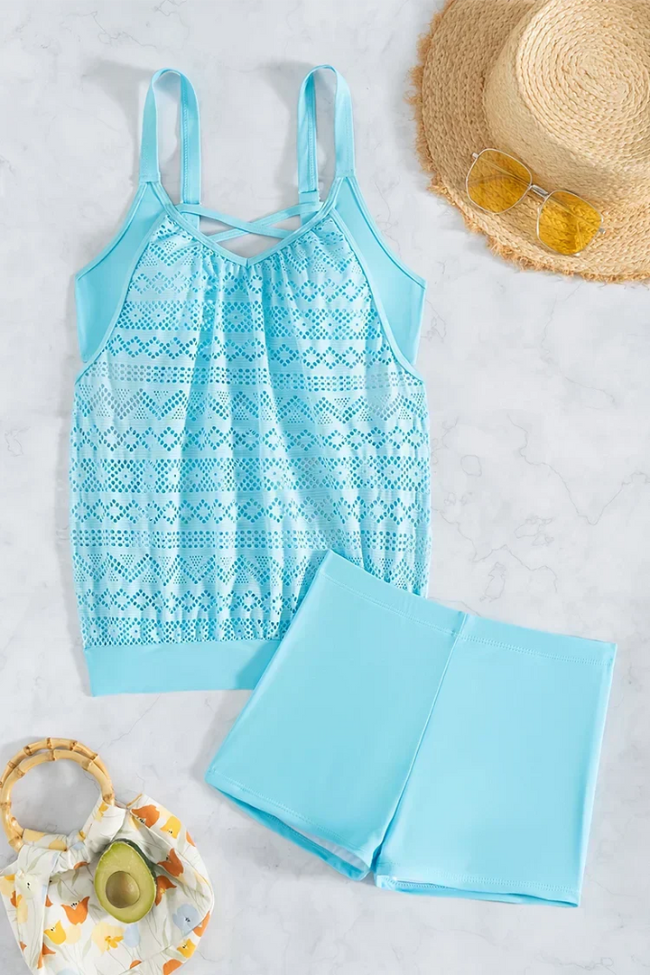 Crystal | Lace Layered Tankini Set