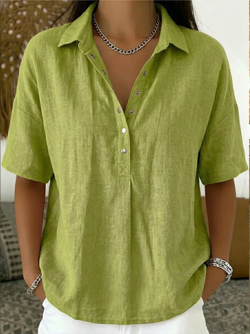 Blouse with Collar and Button Fastening