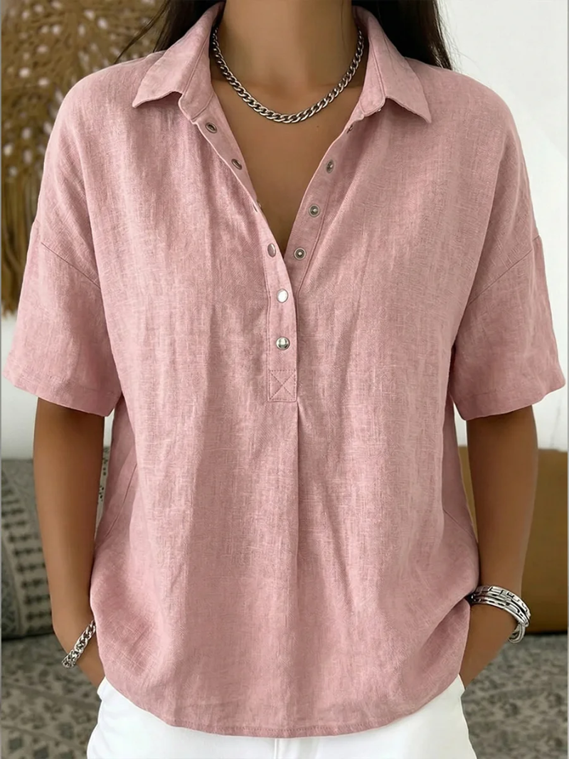Blouse with Collar and Button Fastening