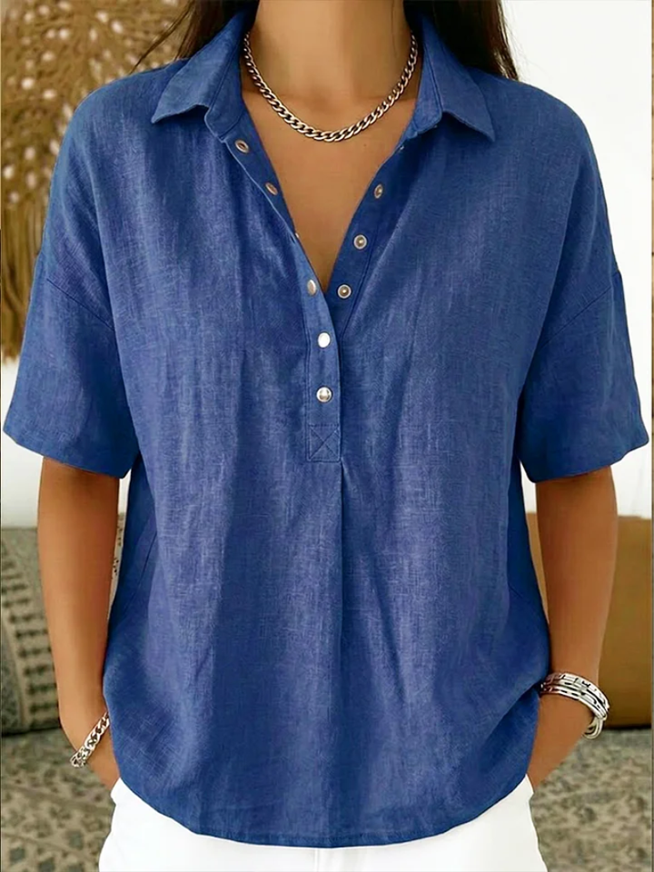 Blouse with Collar and Button Fastening