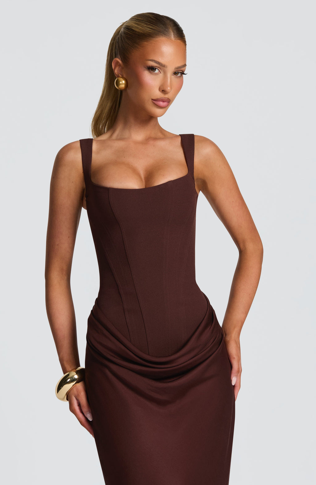 Elena | Sculpted Corset Maxi Dress