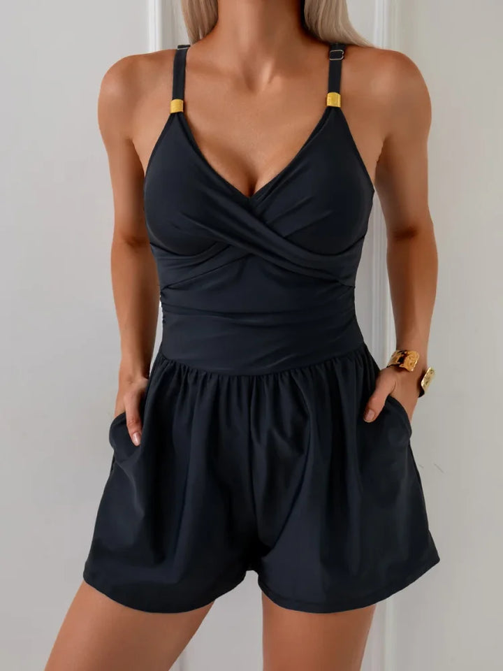 Rosie | Ruched swim jumpsuit with pockets