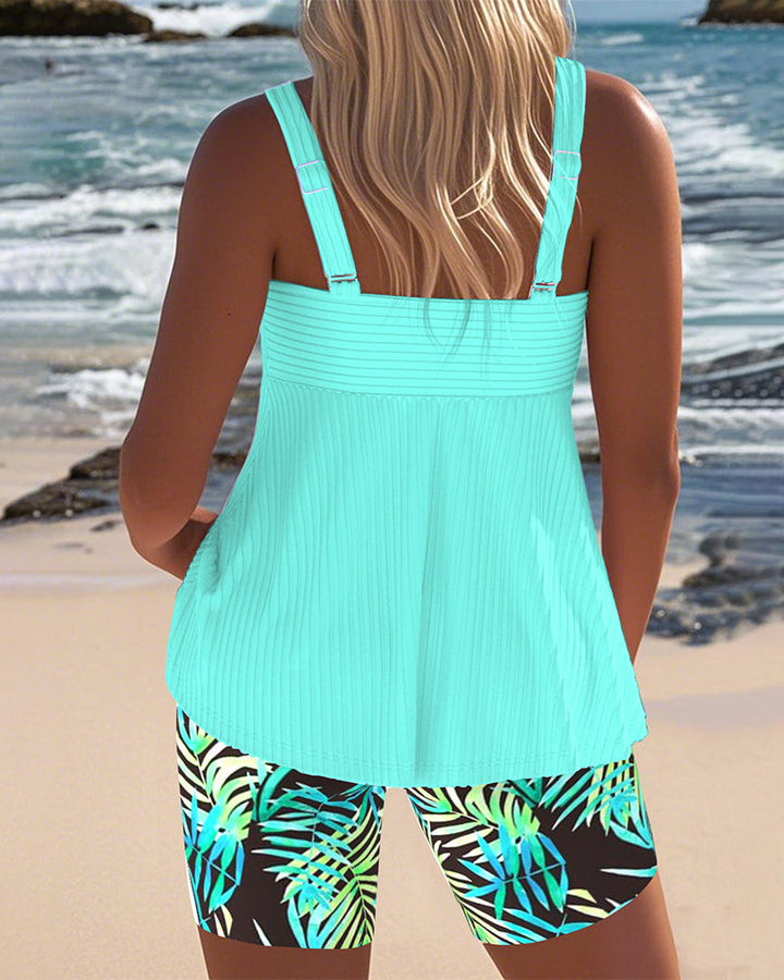 Luna | Striped Tankini Set