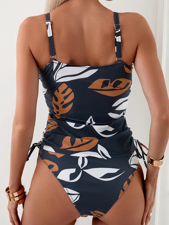 Harriet | Tropical Leaf Print Tankini Set