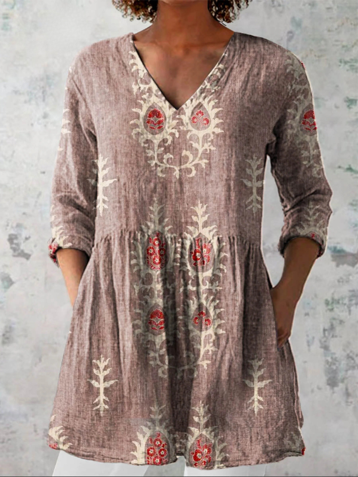 Christina | Long V-Neck Blouse
