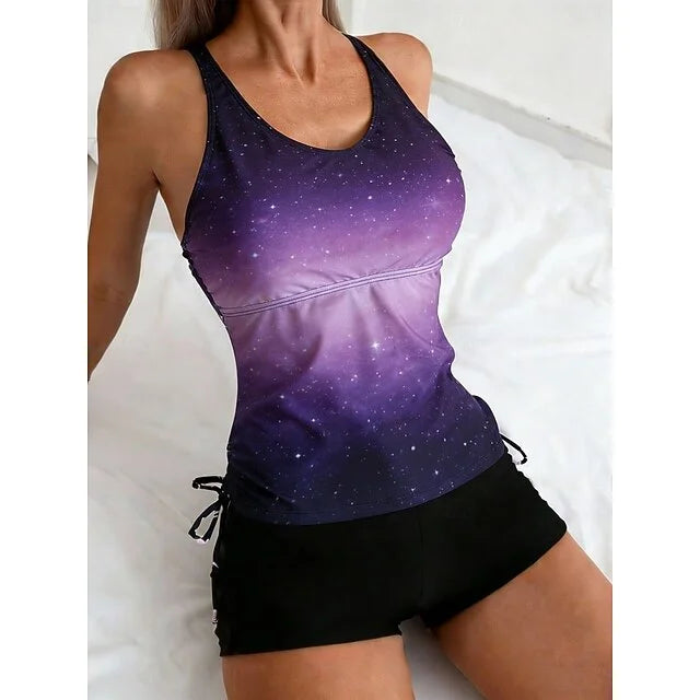 Anastasia | Galaxy print tankini set