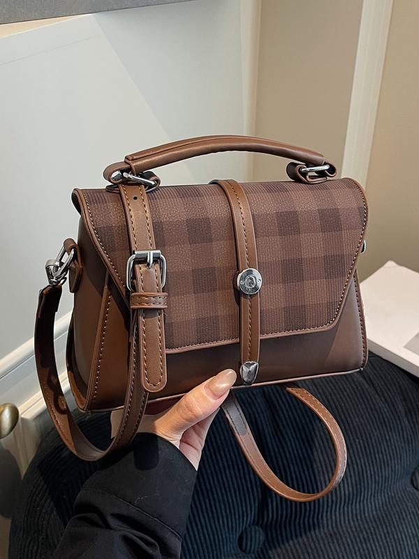 AVANLIE | Trendy Contrast Stitching Small Square Shoulder Bag