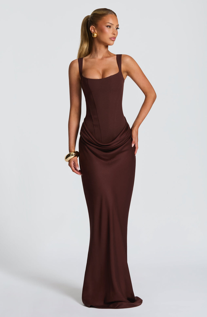 Elena | Sculpted Corset Maxi Dress