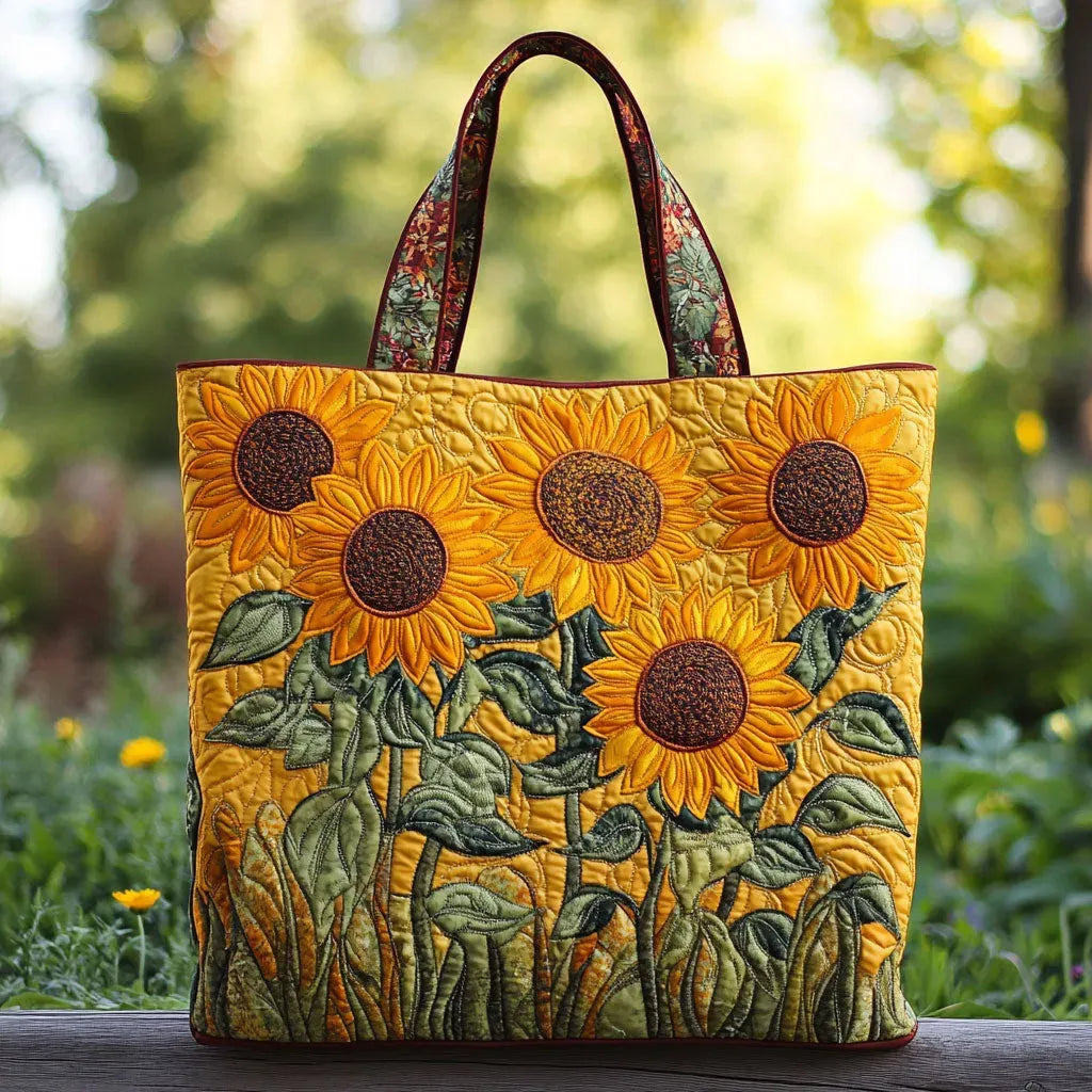 Evie | Handmade Sunflower Print Bag