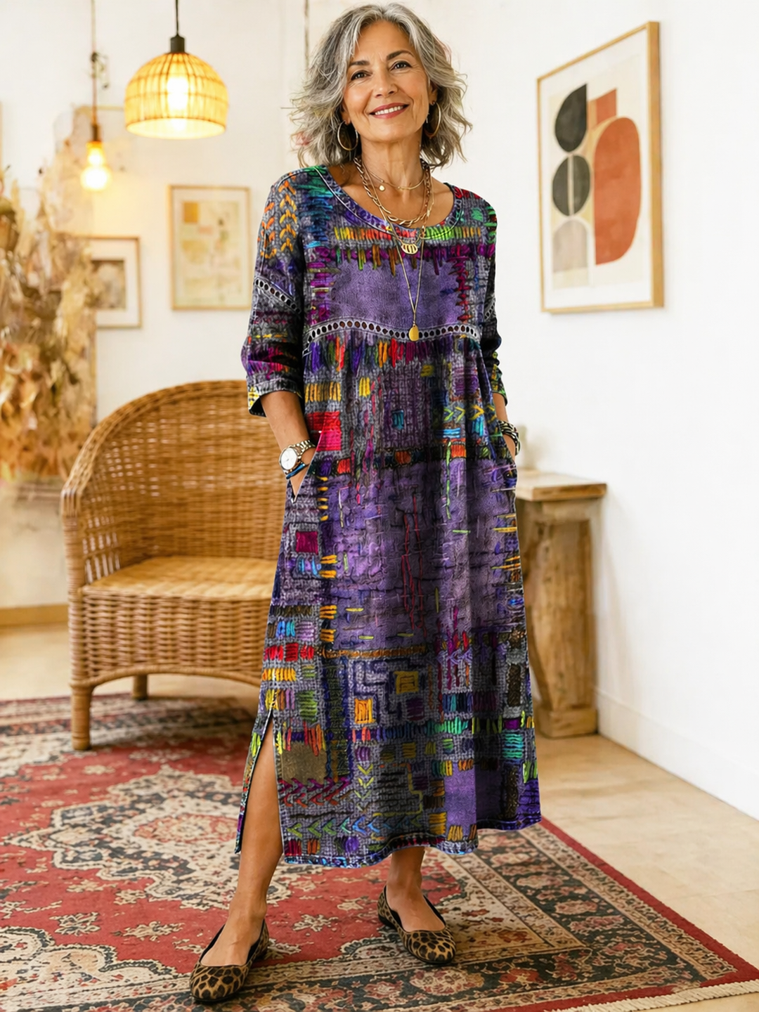 Imogen | Printed Midi Dress