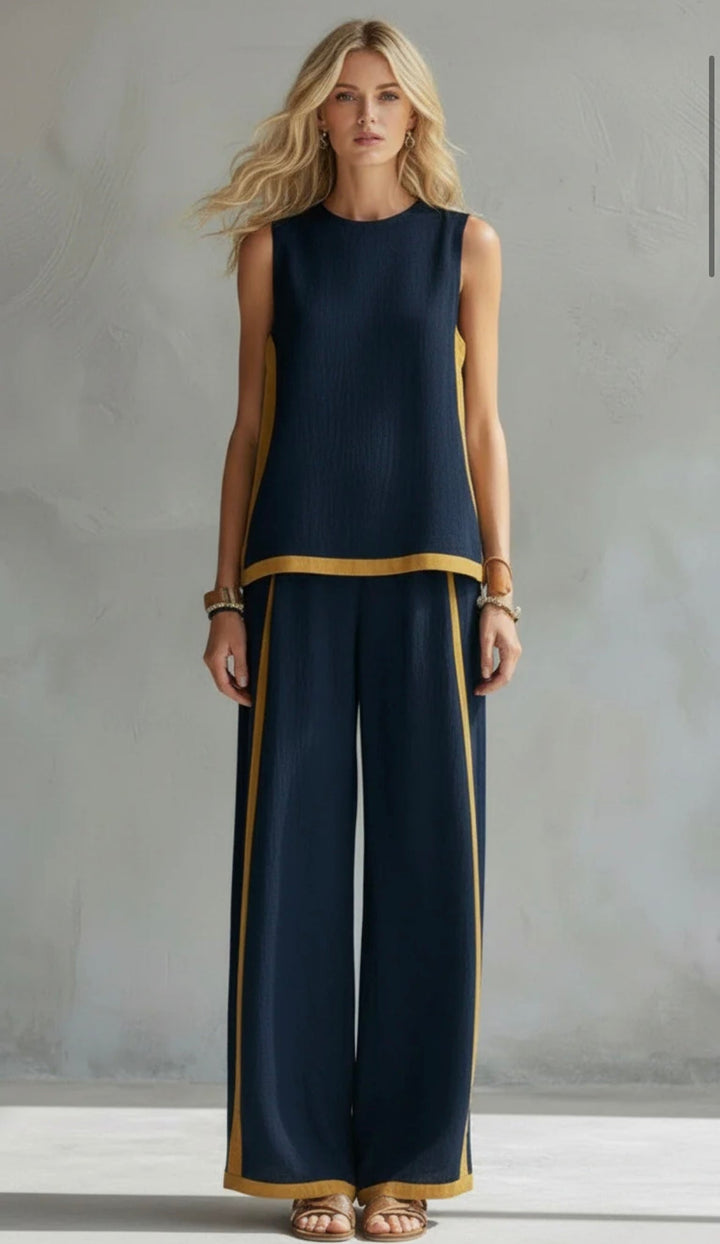 Poppy | Contrast Vest & Trouser Set