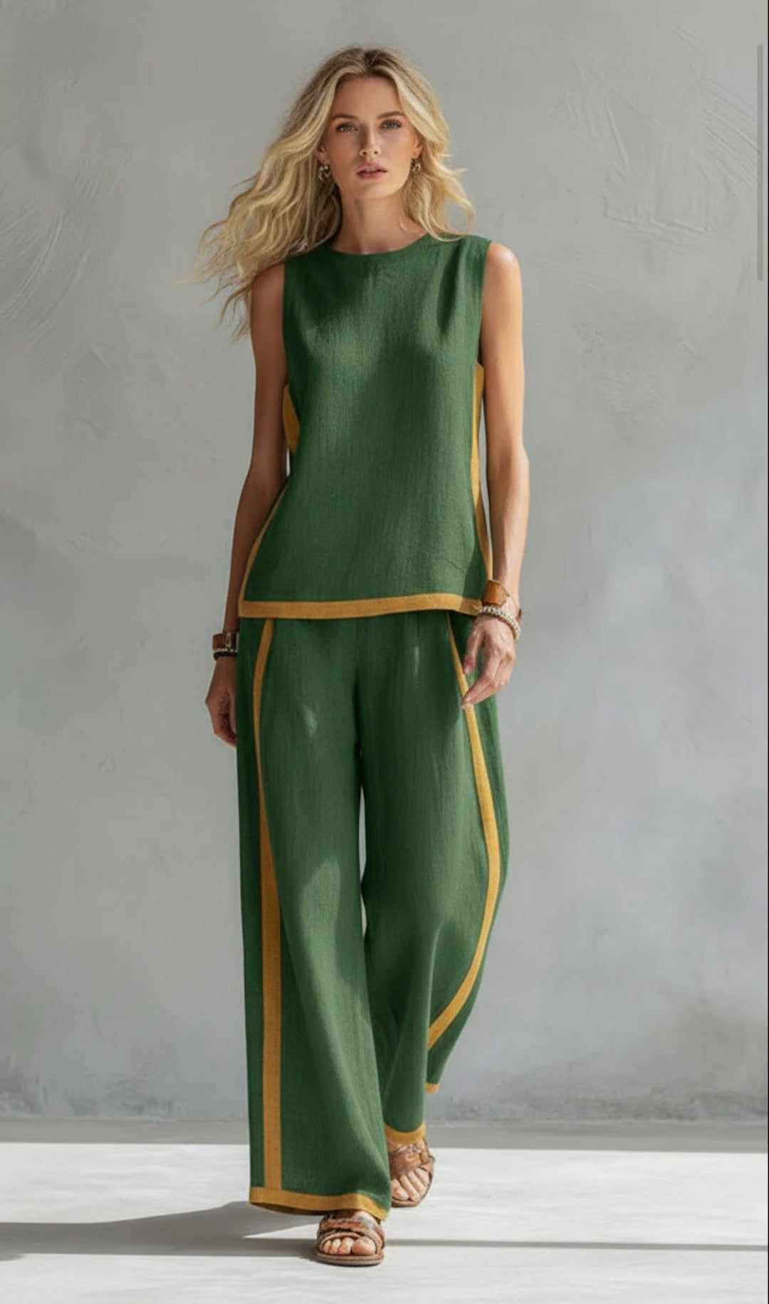 Poppy | Contrast Vest & Trouser Set