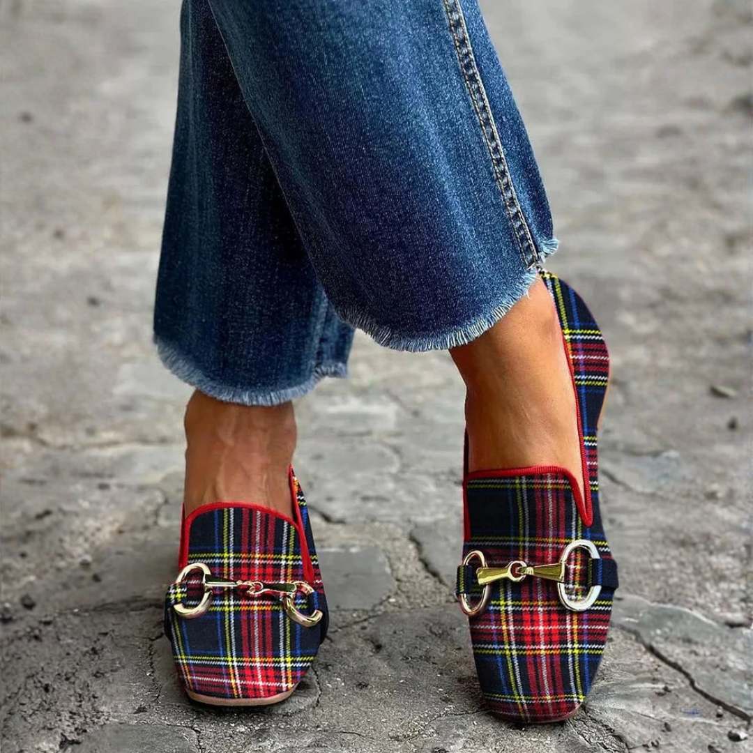 Kate | Checkered Casual Loafers