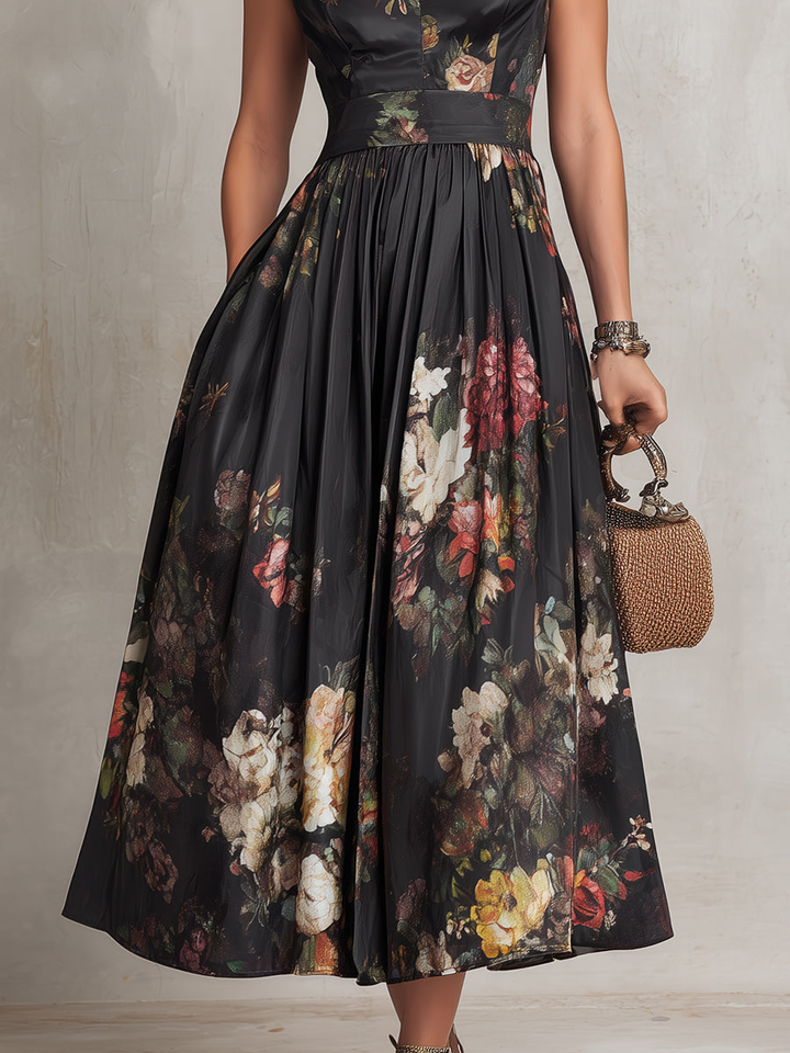 Darcie | Floral Pleated Midi Dress