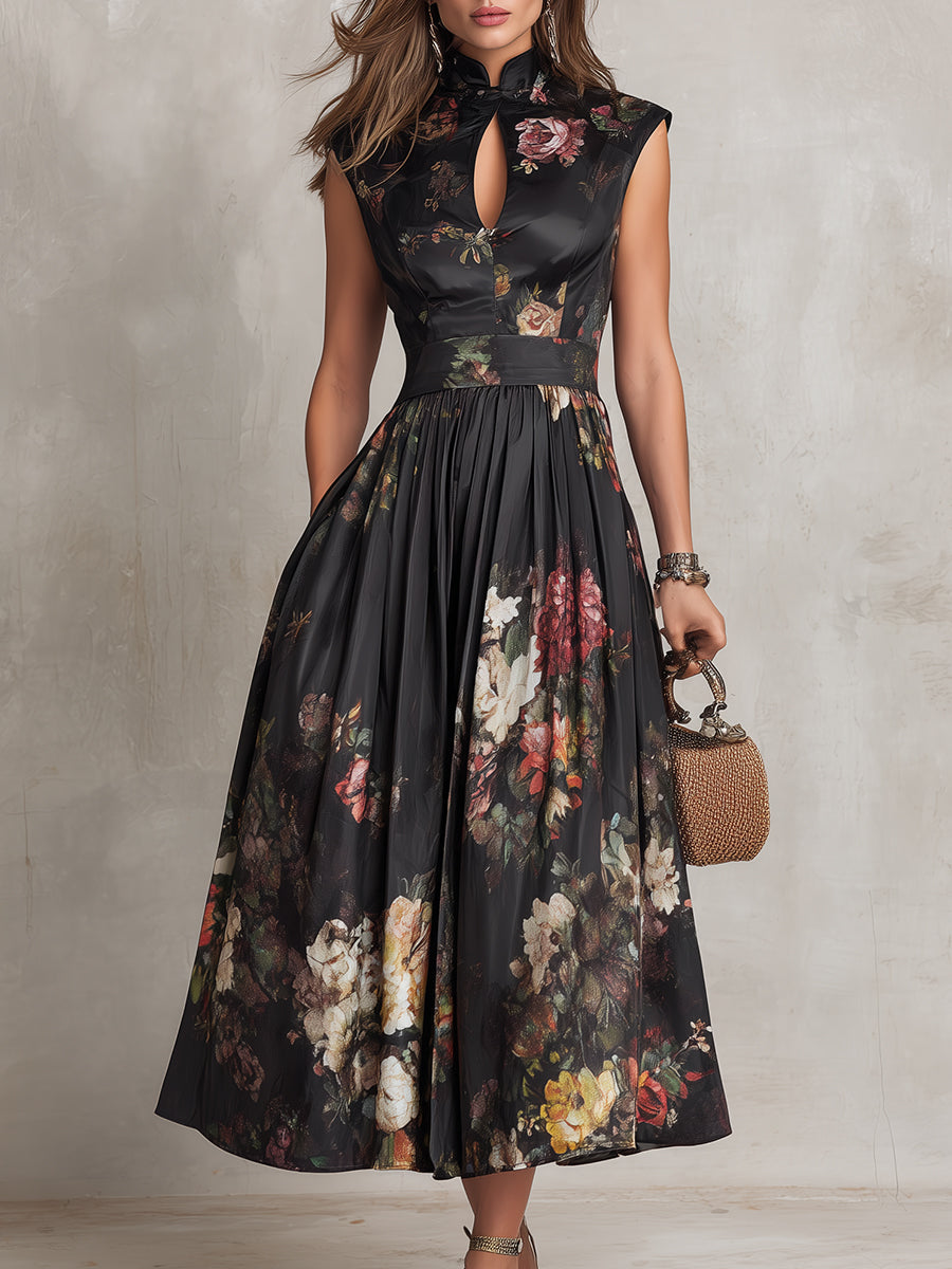 Darcie | Floral Pleated Midi Dress