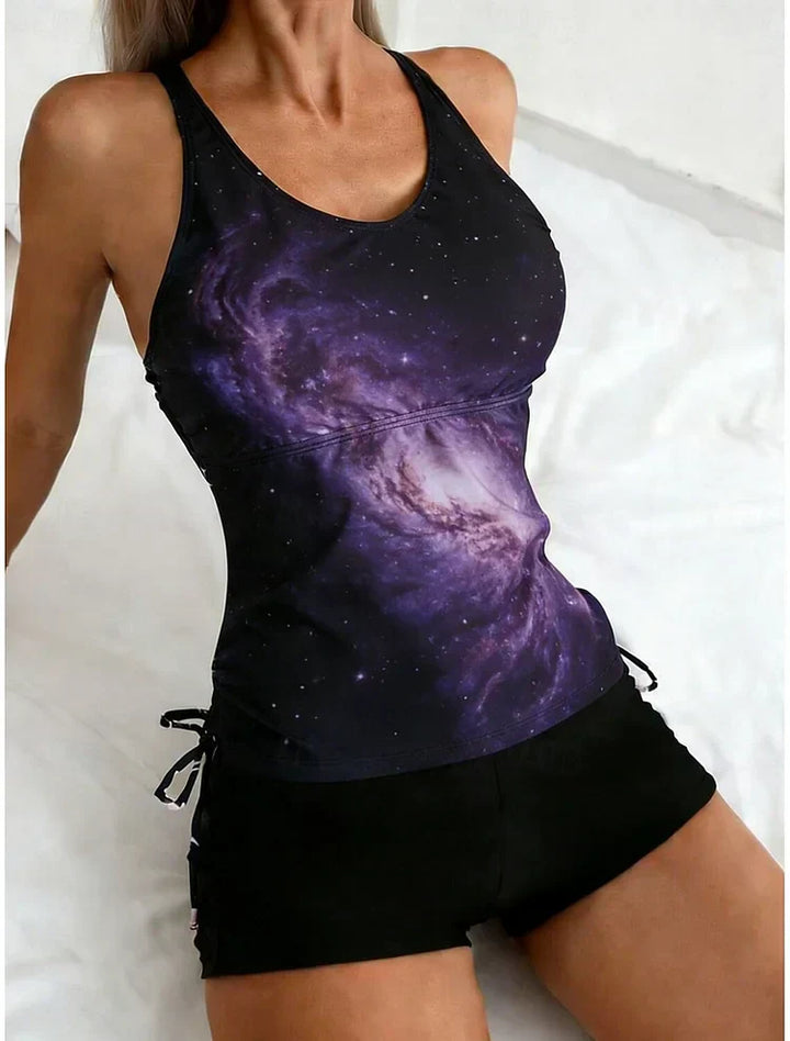 Anastasia | Galaxy print tankini set