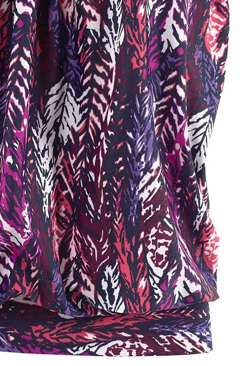 Helena | Feather-Print Tankini Set