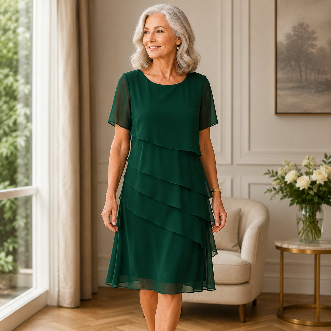 Linda | Elegant Comfort Frill Dress
