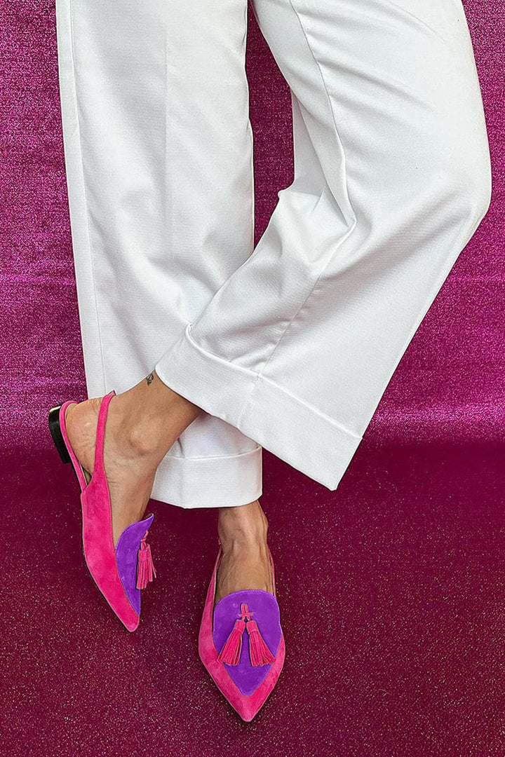 Jasmine | Ballet flats with fringe and ankle strap
