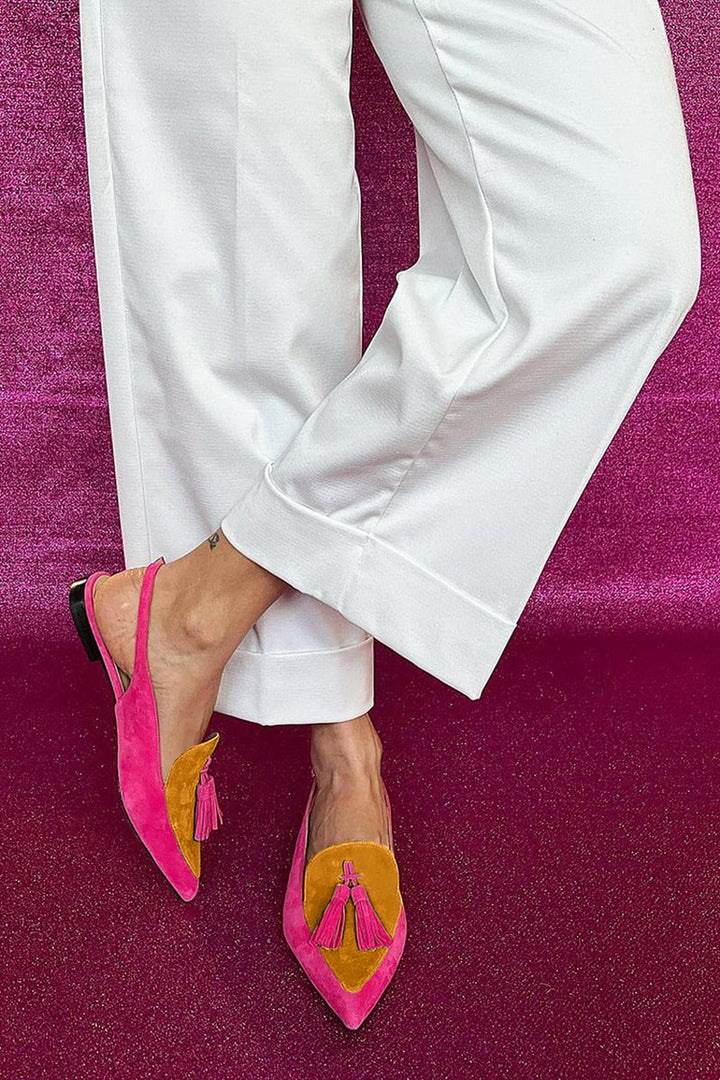 Jasmine | Ballet flats with fringe and ankle strap
