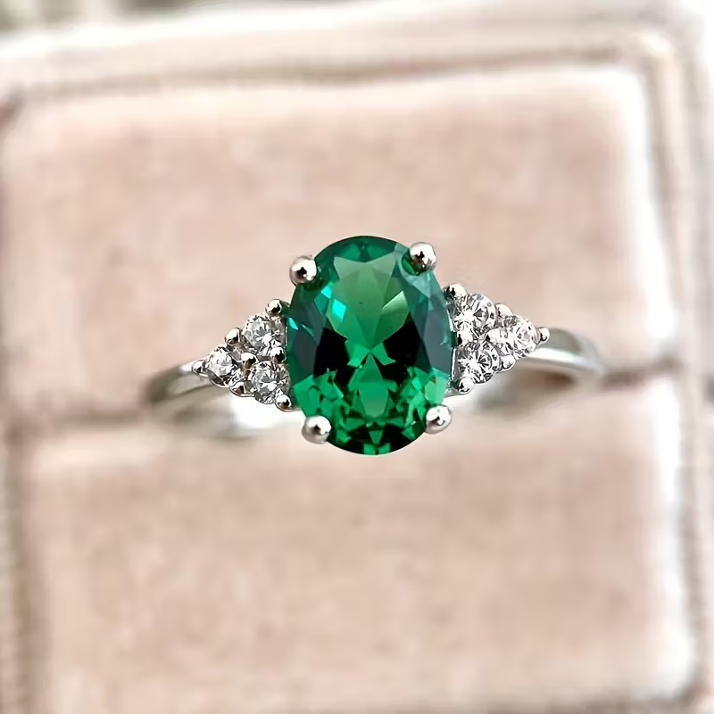 Elinor | Emerald Promise Ring