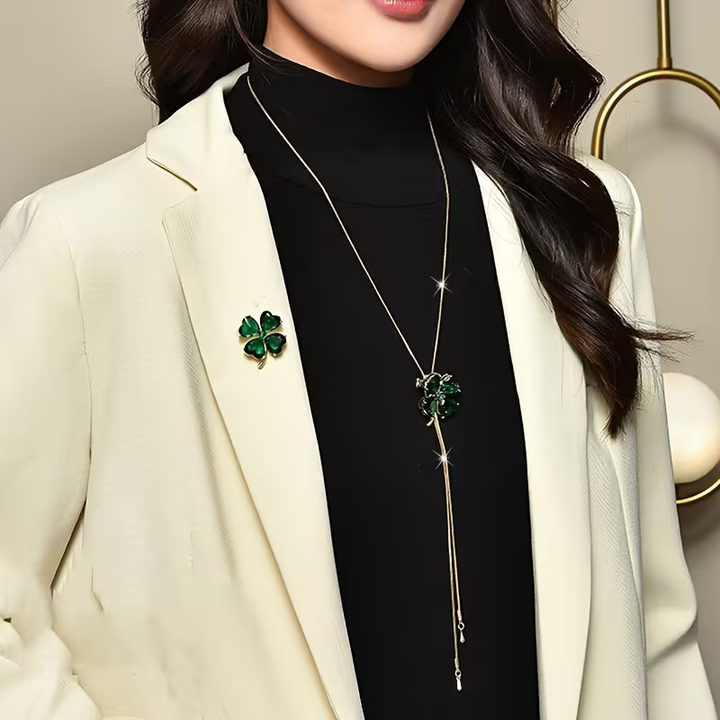 Octavia | Emerald Clover Necklace