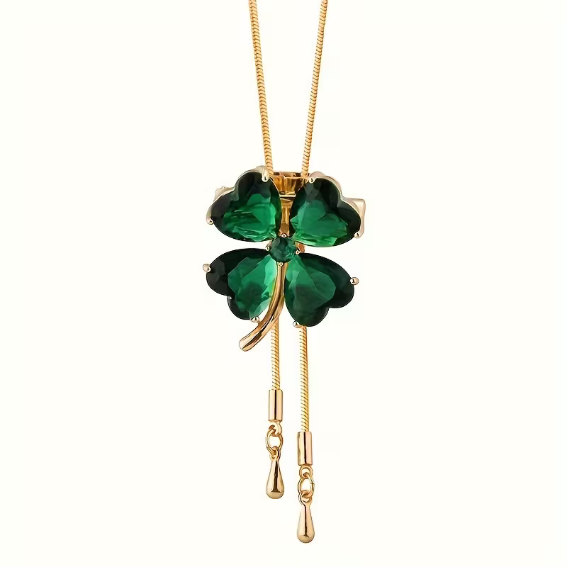 Octavia | Emerald Clover Necklace