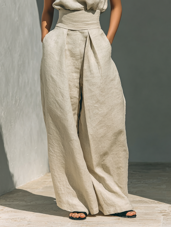 Georgiana | Sleeveless Blouse & Wide-Leg Pants Set