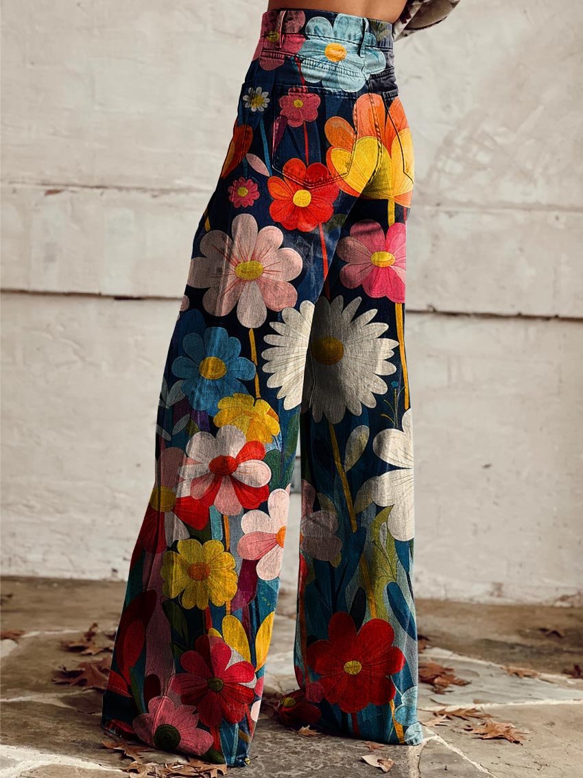 Sandra | Floral Wide Leg Trousers