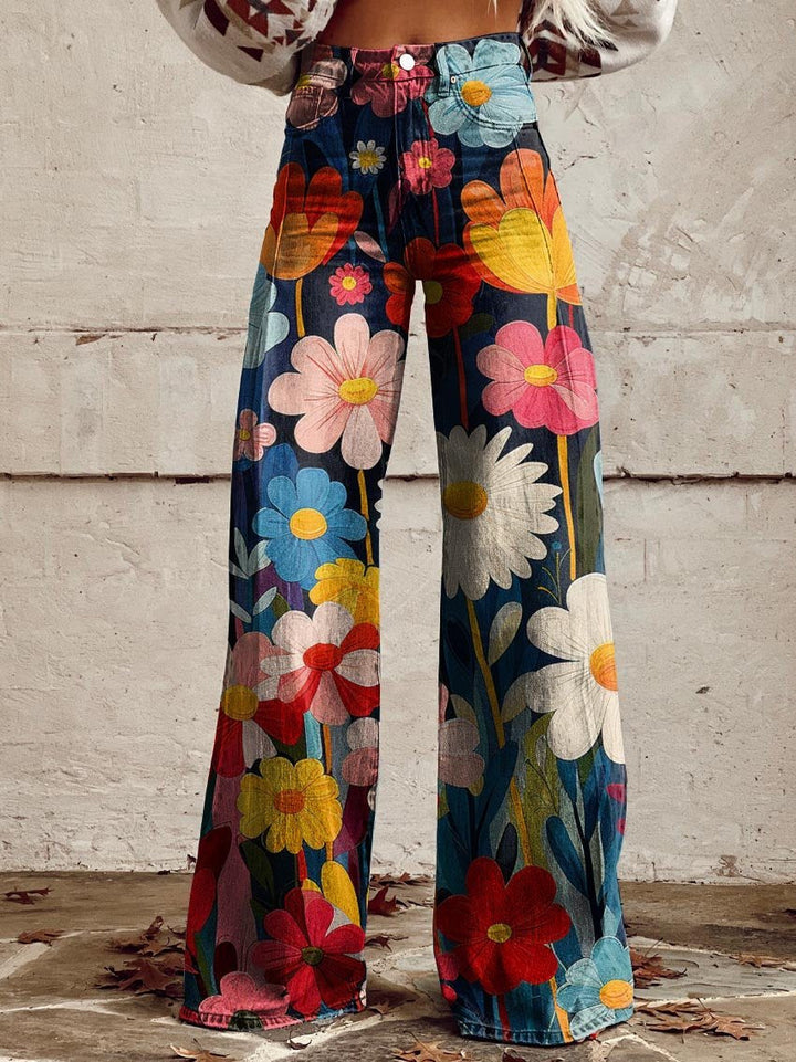 Sandra | Floral Wide Leg Trousers
