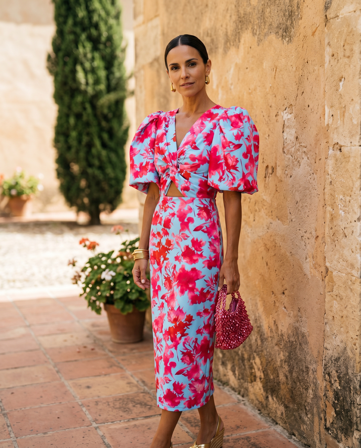 Lottie | Printed Midi Dres