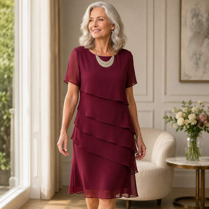 Linda | Elegant Comfort Frill Dress